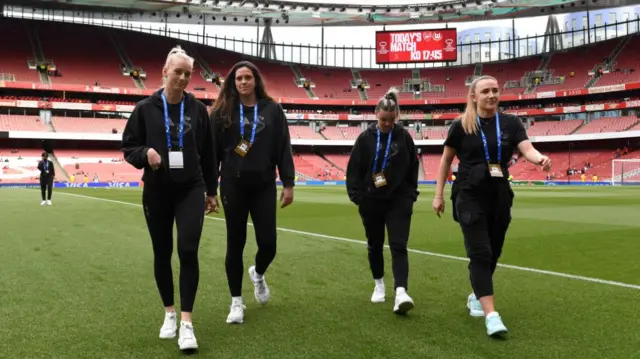 Arsenal's players at Emirates Stadium