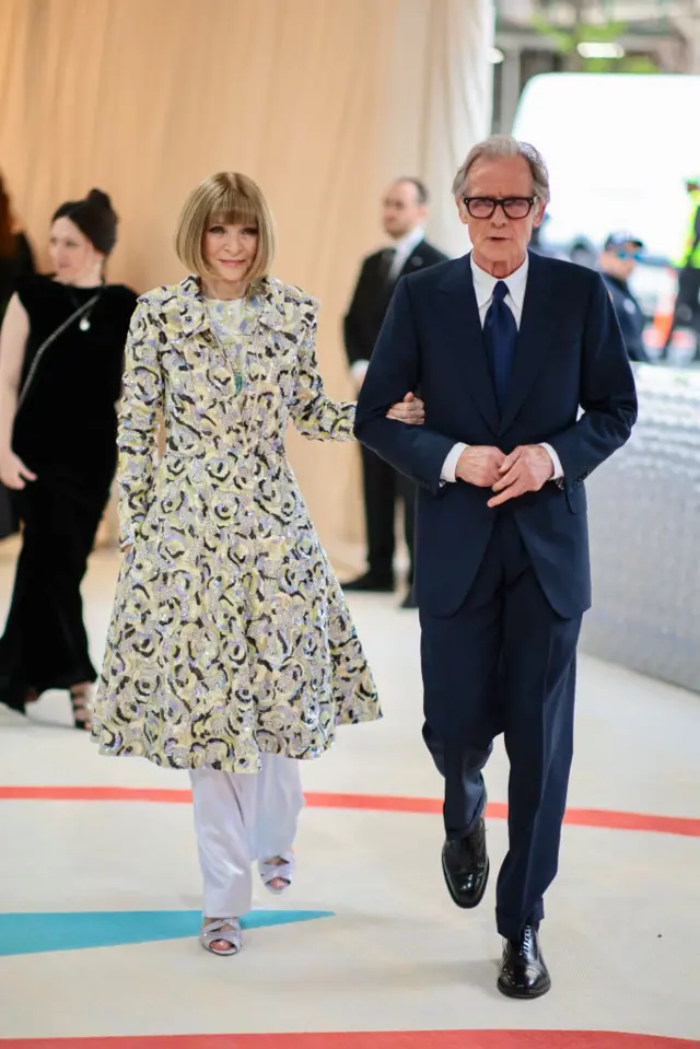 Anna Wintour and Bill Nighy attend The 2023 Met Gala Celebrating "Karl Lagerfeld: A Line Of Beauty" at The Metropolitan Museum of Art on May 01, 2023 in New York City