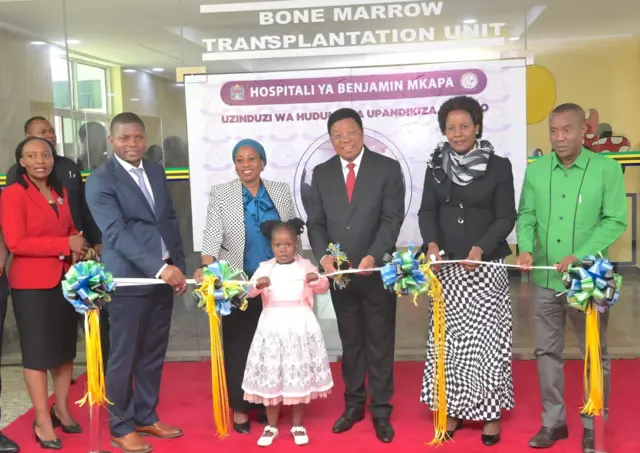 The opening of Benjamin Mkapa Hospital's bone marrow transplant unit