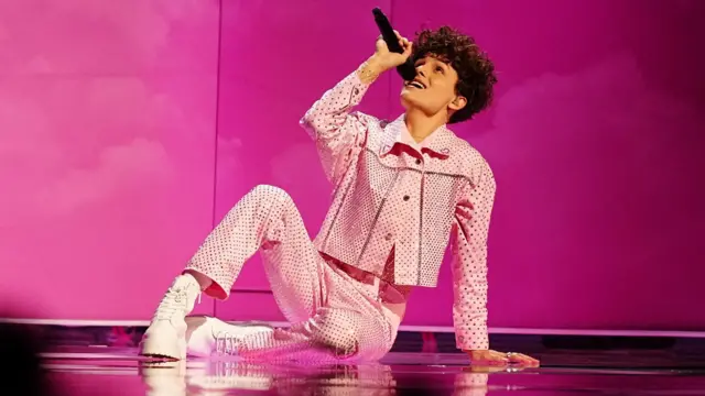 Denmark entrant Reiley performing during the semi-final 2 of Eurovision Song Contest at the M&S Bank Arena in Liverpool