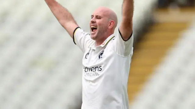 Chris Rushworth celebrates