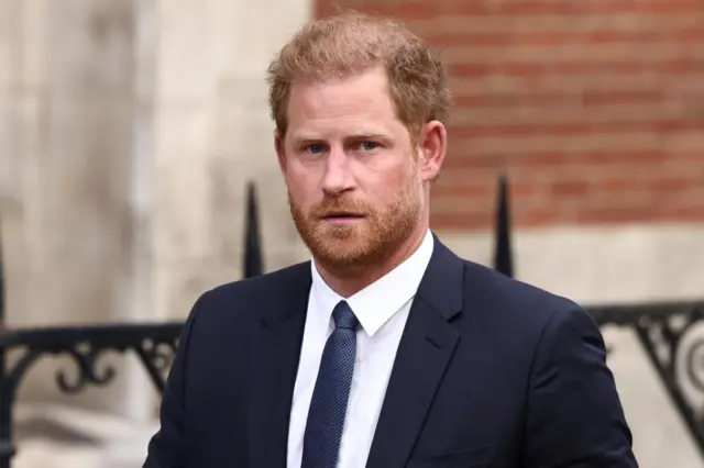 Prince Harry leaving the High Court in London in March