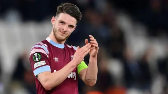 West Ham captain Declan Rice