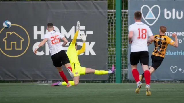 Scott Shepherd scores for East Fife against Partick Thistle