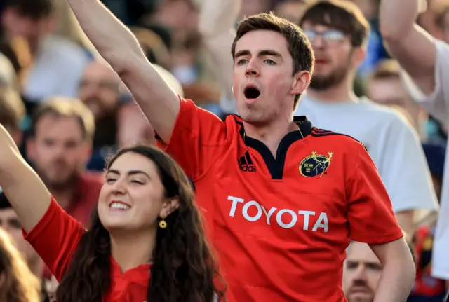 Munster fans celebrate at the Aviva Stadium