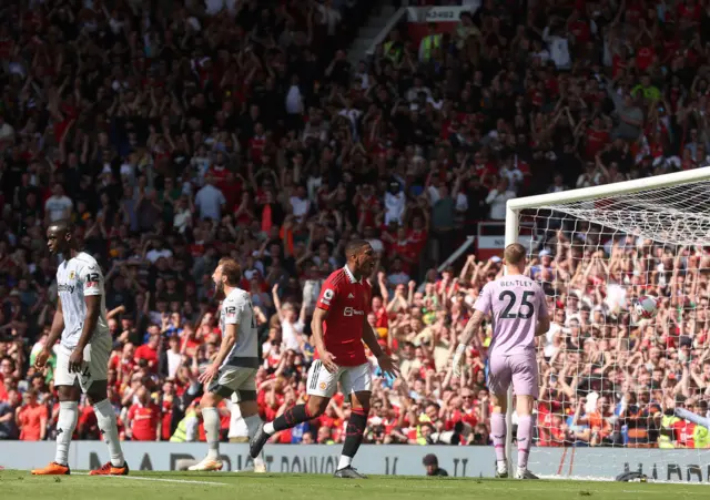 Martial celebrates scoring the opening goal.