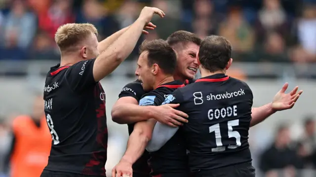 Saracens celebrate