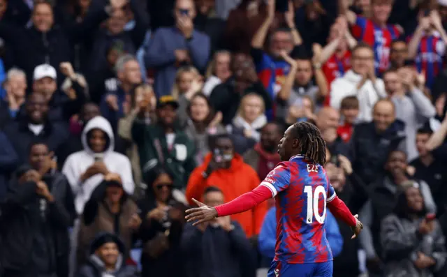 Crystal Palace's Eberechi Eze celebrates scoring their second goal