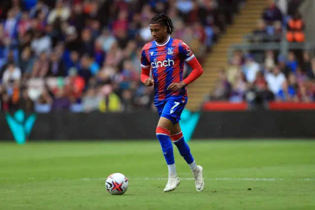 Crystal Palace's Michael Olise carries the ball against Bournemouth