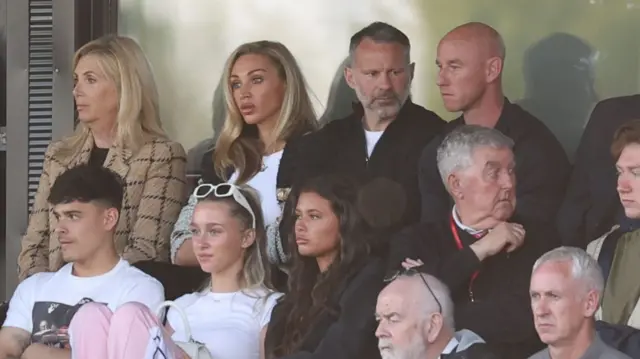 Ryan Giggs and Nicky Butt in the stands at Salford