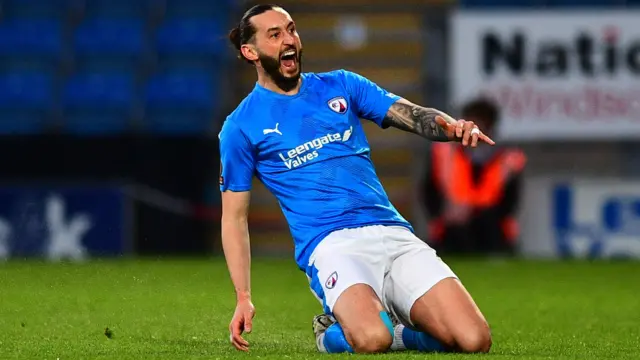 Chesterfield midfielder Oliver Banks will be hoping his club can slide into League Two with a win over Notts County in the National League promotion final today