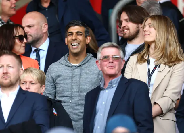 Prime Minister Rishi Sunak attends Southampton-Fulham.