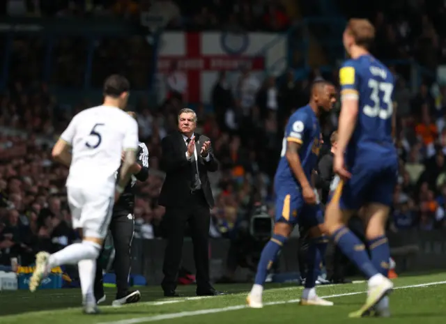 Leeds boss Sam Allardyce appaluds the early action.