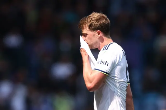 Patrick Bamford reacts to missing his penalty.