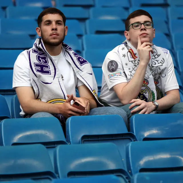 Real Madrid fans wait for kick off against Getafe.