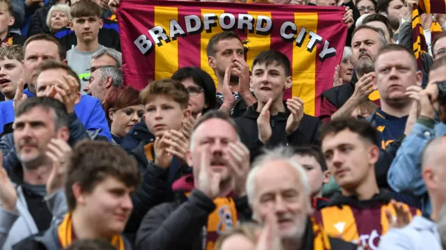 Bradford City fans applaud