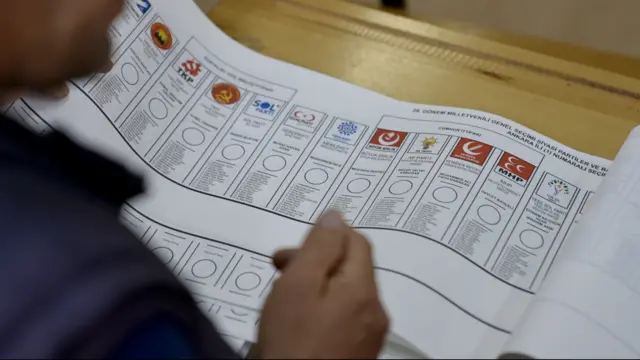 A ballot paper in the Turkish election