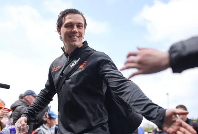 Armagh's James Morgan was all smiles as he arrived at St Tiernach's Park