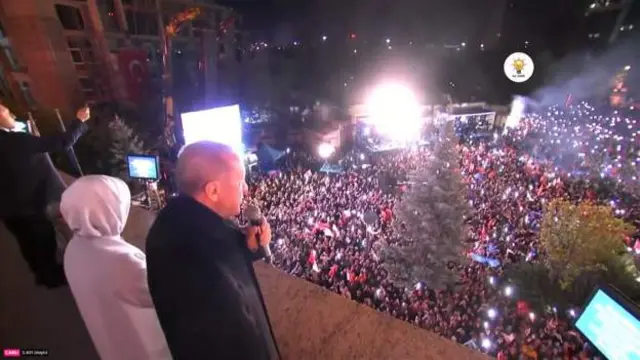 Erdogan giving his balcony speech