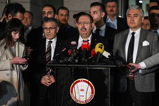 Supreme Election Council head Ahmet Yener in a presser in Ankara