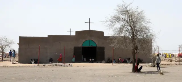 The building of the Orthodox Church and the nearby settlement of South Sudanese returnees in the Upper Nile State town of Renk, South Sudan, 14 May 2023.