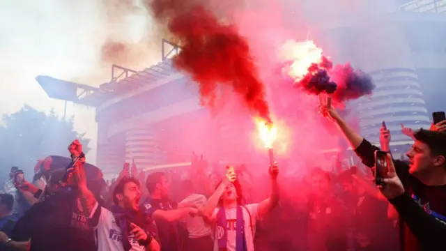 Inter Milan fans before kick off