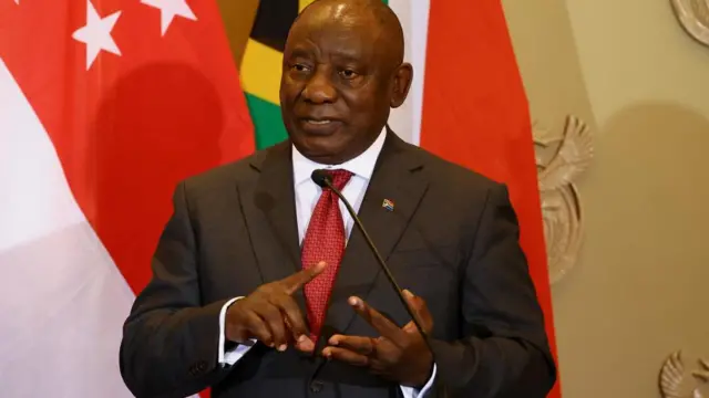 South African President Cyril Ramaphosa in Cape Town, South Africa - 16 May 2023