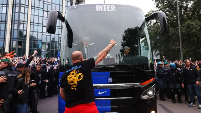 Inter Milan fans before kick off