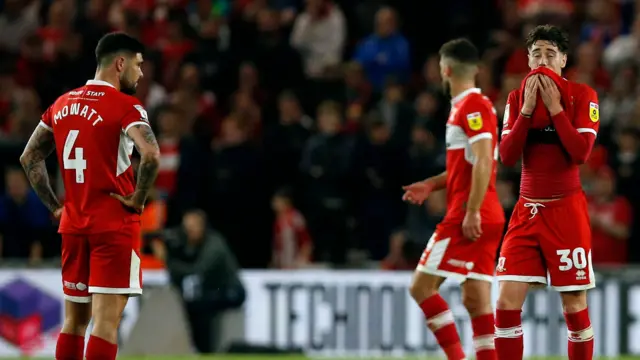 Boro players dejected