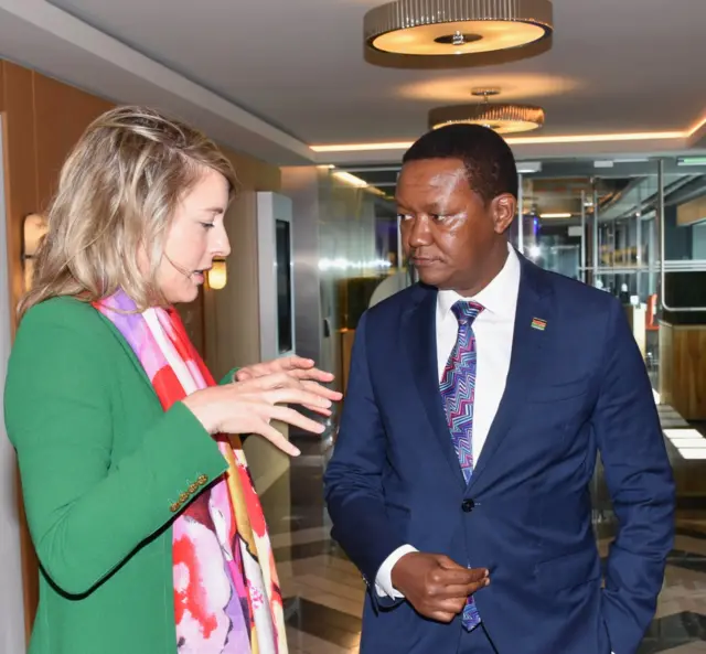 Alfred Mutua with his Canadian counterpart Mélanie Joly