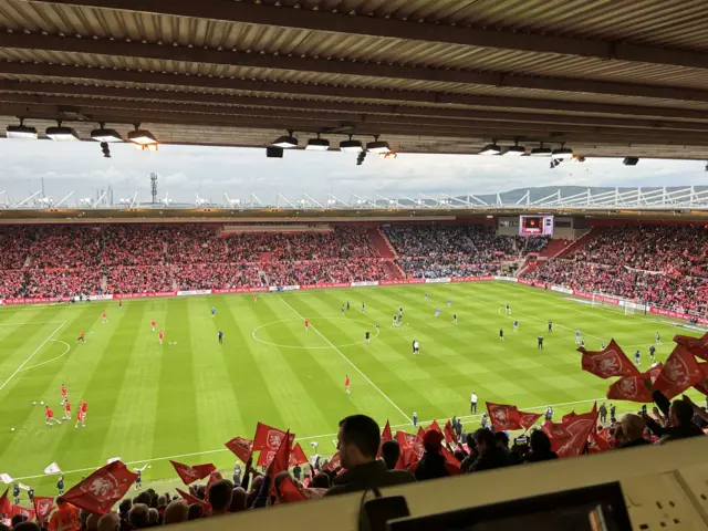 Flags waved at the Riverside