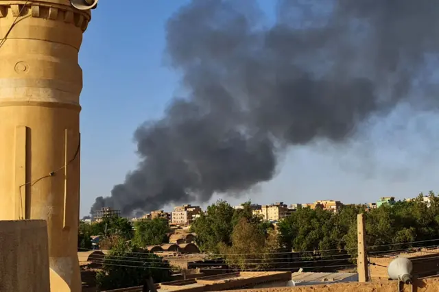 Black smoke over Khartoum