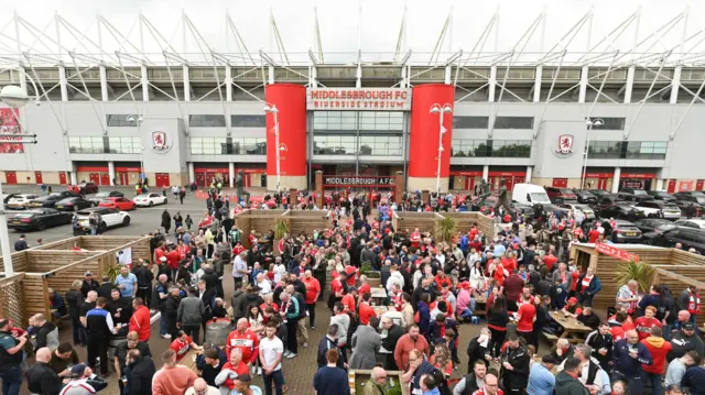 Boro fans outside the stadium