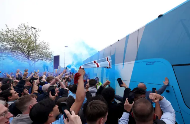 Manchester CIty fans before the game