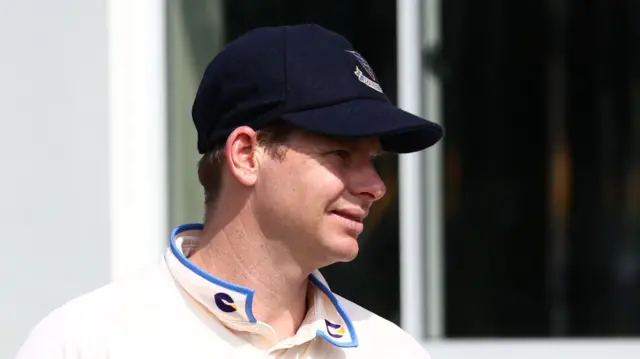 Steve Smith wearing his new Sussex county cap