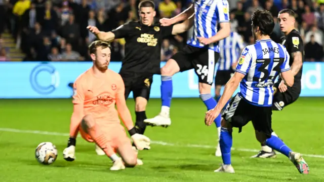 Reece James scores for Sheffield Wednesday