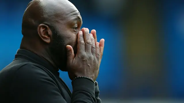 Darren Moore on the touchline