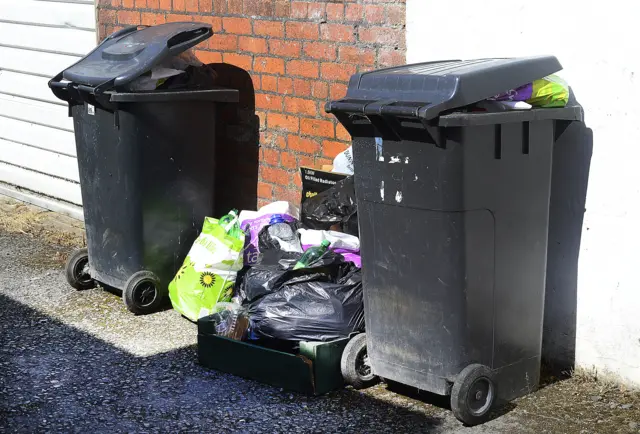 Full wheelie bins