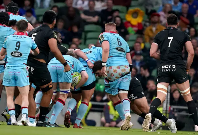 Glasgow Warriors' Matt Fagerson loses his shorts during the ECPR Challenge Cup final at the Aviva Stadium in Dublin, Ireland