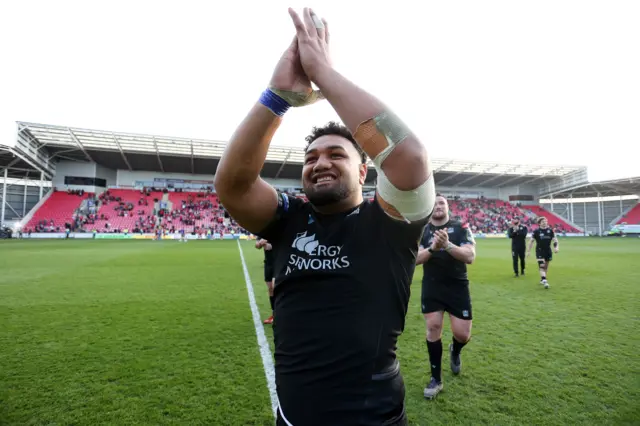 Sione Vailanu celebrates