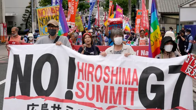 Demonstration against the G7 summit in Hiroshima