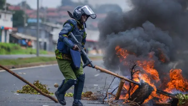 Security forces take measures as supporters of the opposition coalition protest high living costs and alleged fraud in last year's election weeks after they staged anti-government protests in Nairobi, Kenya - 2 May 2023