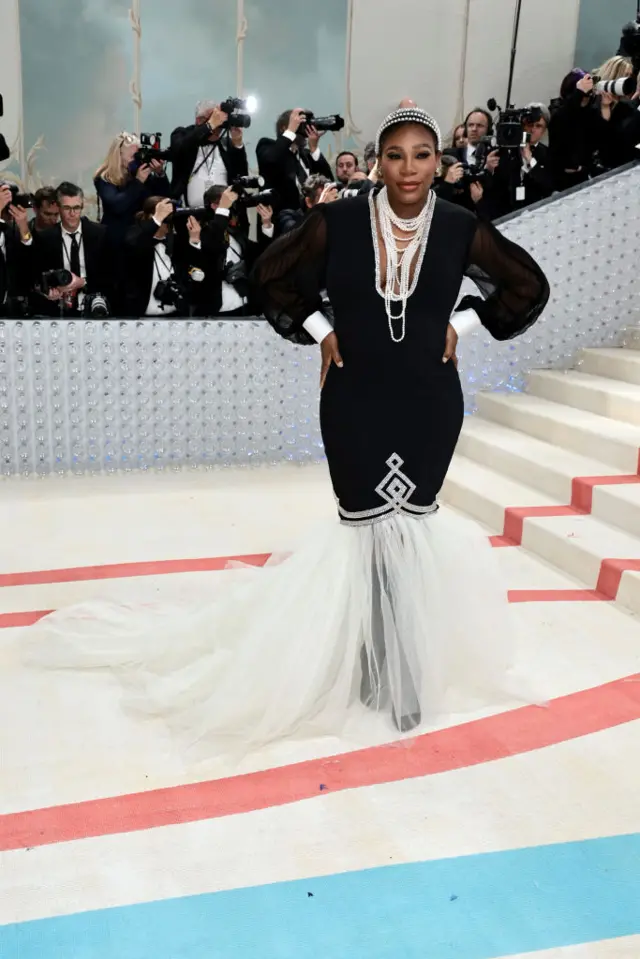 Serena Williams attends The 2023 Met Gala Celebrating "Karl Lagerfeld: A Line Of Beauty" at The Metropolitan Museum of Art on May 01, 2023 in New York City