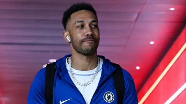 Aubameyang inside Emirates Stadium