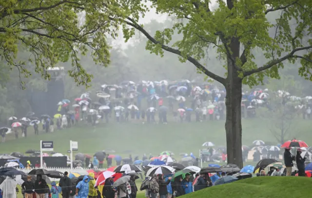 A picture of umbrellas and rain