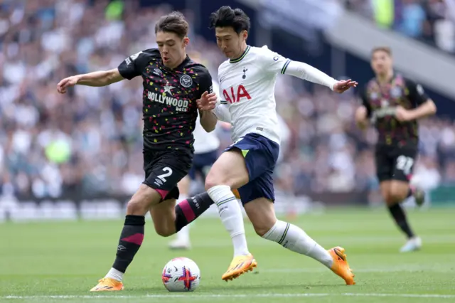 Aaron Hickey and Son Heung-Min