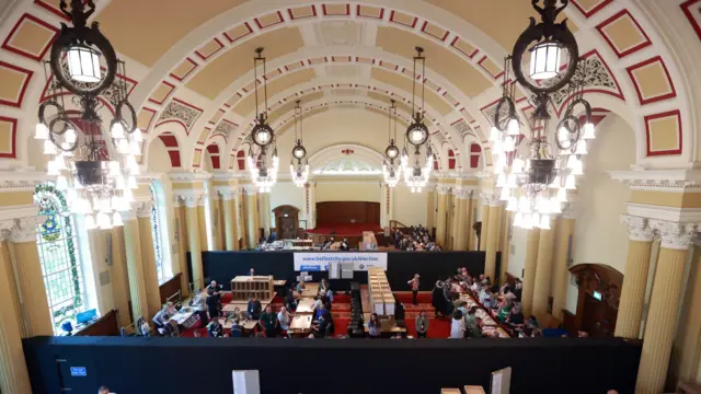 Election staff at Belfast City Hall