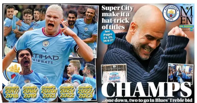 Manchester Evening News front and back pages