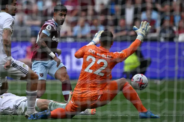 Joel Robles saves a shot