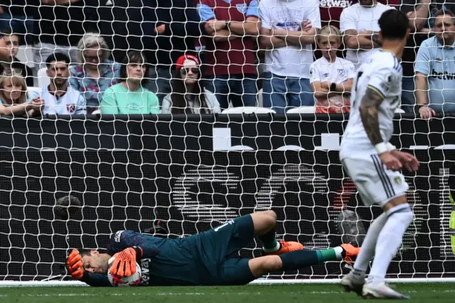 Lukasz Fabianski makes a save